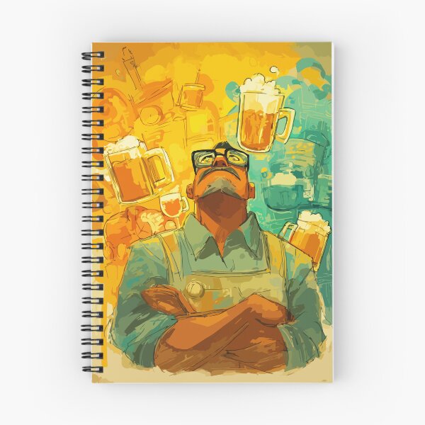 Item preview, Floral Bearded Man with Beer – Whimsical Botanical Fantasy designed and sold by Moss and Moon Studio.