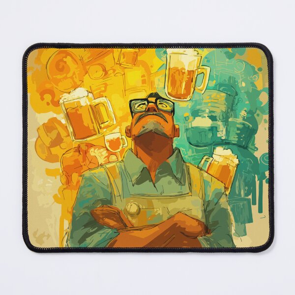Item preview, Floral Bearded Man with Beer – Whimsical Botanical Fantasy designed and sold by Moss and Moon Studio.