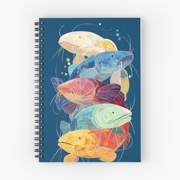 Item preview, Vibrant Catfish Symphony – Stacked Aquatic Art designed and sold by Moss and Moon Studio.