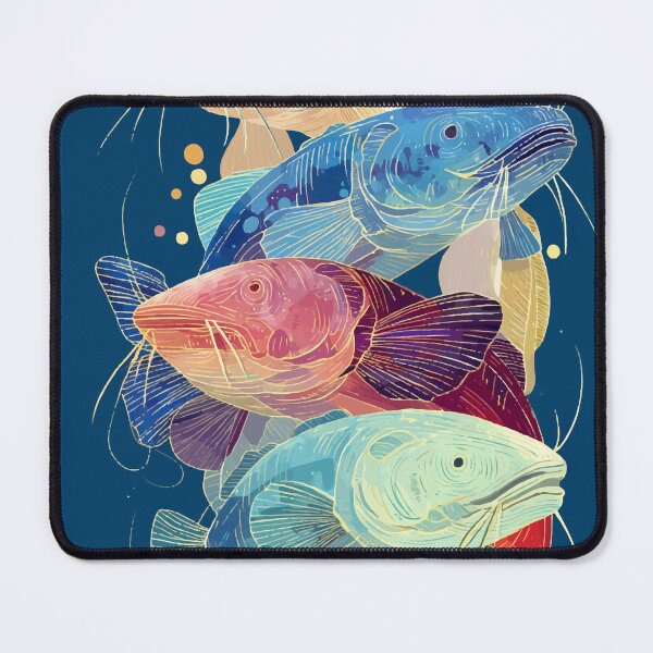 Item preview, Vibrant Catfish Symphony – Stacked Aquatic Art designed and sold by Moss and Moon Studio.