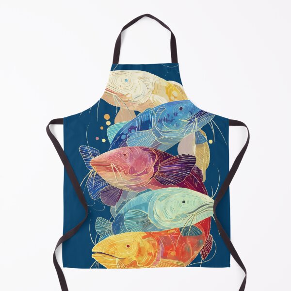 Item preview, Vibrant Catfish Symphony – Stacked Aquatic Art designed and sold by Moss and Moon Studio.