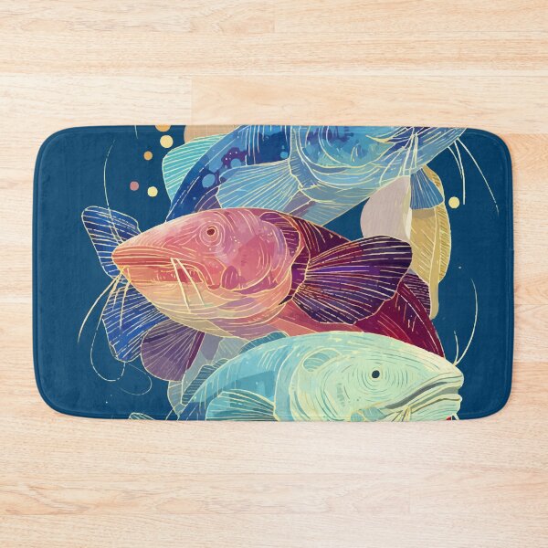 Item preview, Vibrant Catfish Symphony – Stacked Aquatic Art designed and sold by Moss and Moon Studio.