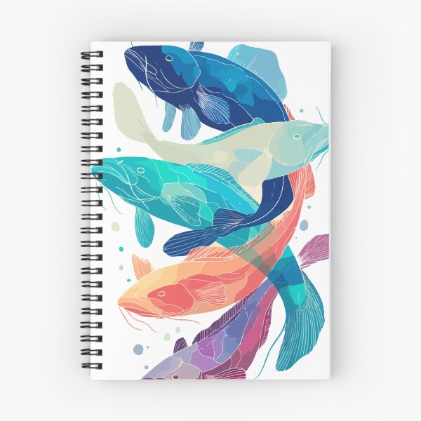 Item preview, Vibrant Catfish Symphony – Stacked Aquatic Art designed and sold by Moss and Moon Studio.