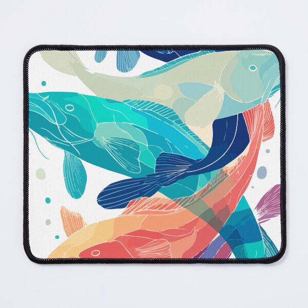 Item preview, Vibrant Catfish Symphony – Stacked Aquatic Art designed and sold by Moss and Moon Studio.