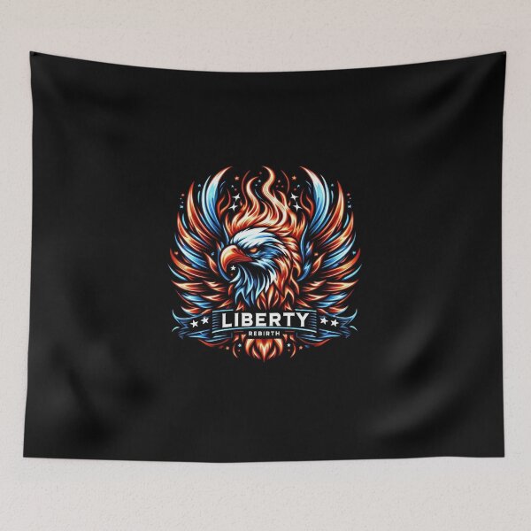 Item preview, Liberty Rebirth – Fiery Cyberpunk Eagle with American Accents designed and sold by UmcommonGoods.
