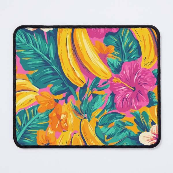 Item preview, Tropical Banana Hibiscus Seamless Pattern designed and sold by Moss and Moon Studio.
