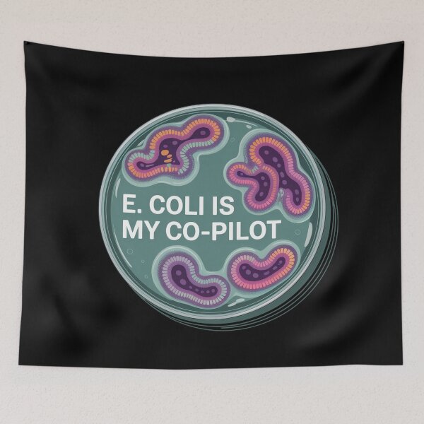 Item preview, E Coli is my co-pilot, funny microbiology designed and sold by NoetherSym.