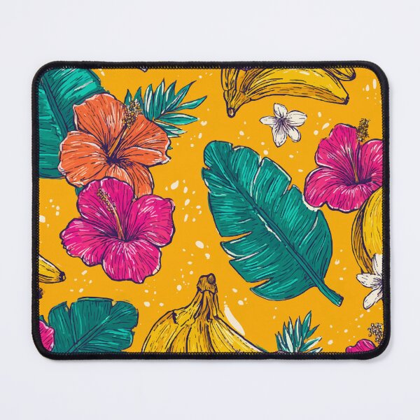 Item preview, Tropical Banana Hibiscus Seamless Pattern designed and sold by Moss and Moon Studio.