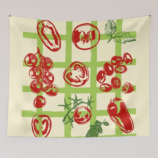 Item preview, Tomato Picnic Pattern – Vintage Garden Illustration designed and sold by MaiZephyr.