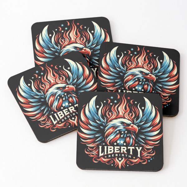 Item preview, Liberty Rebirth – Fiery Cyberpunk Eagle with American Accents designed and sold by UmcommonGoods.