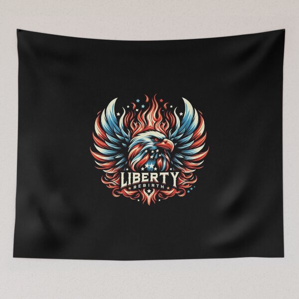 Item preview, Liberty Rebirth – Fiery Cyberpunk Eagle with American Accents designed and sold by UmcommonGoods.