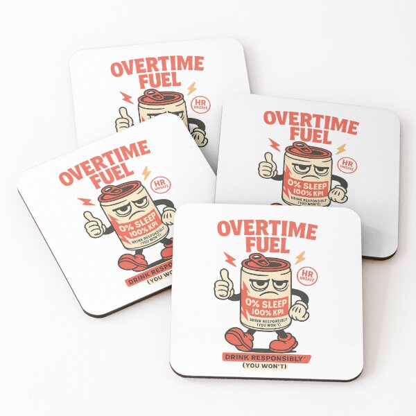 Item preview, Overtime Fuel — 0% Sleep, 100% KPI (HR Unsafe Energy Drink Can, Retro Vintage Tee) designed and sold by BeetleDots.