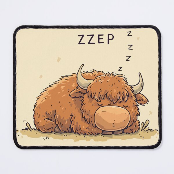 Item preview, Zzep the Sleeping Highland Cow – Kawaii Farm Animal designed and sold by Moss and Moon Studio.