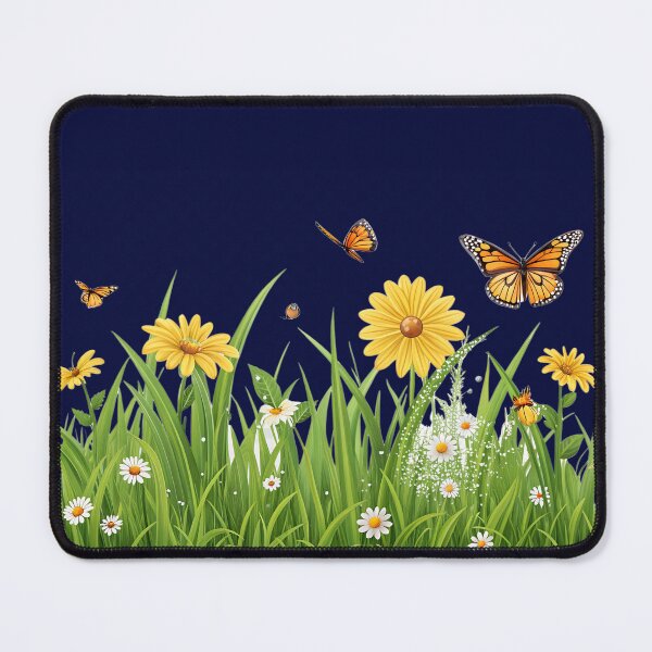 Item preview, Lush Green Grass Border with Yellow Daisies and Butterflies – Nature Illustration Isolated designed and sold by niteshRart.