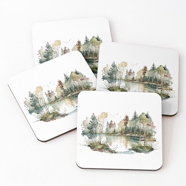 Item preview, Nature's Serenity – Cozy Forest 3 | Watercolor Landscape Art designed and sold by doingly.