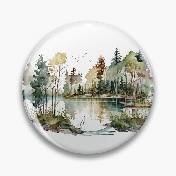 Item preview, Nature's Serenity – Cozy Forest 3 | Watercolor Landscape Art designed and sold by doingly.