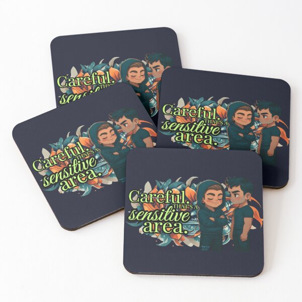 Item preview, “Careful. That’s a Sensitive Area” – Brad & Angelo Chibi designed and sold by Villani Blackwood Sisters Merch.