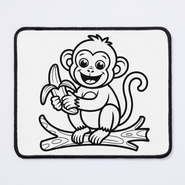 Item preview, a mischievous little monkey joyfully holding a banana designed and sold by 123ks.