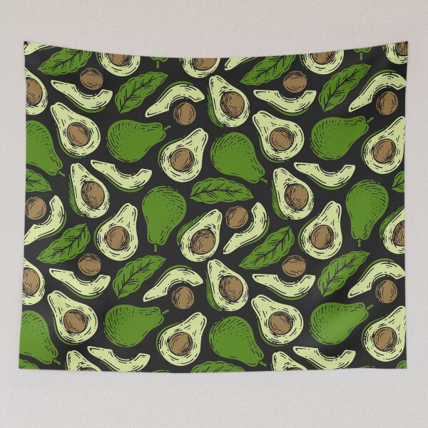 Item preview, Hand Drawn Avocado and Leaves Pattern – Healthy Food Art Tote Bags designed and sold by FestivityFinds.