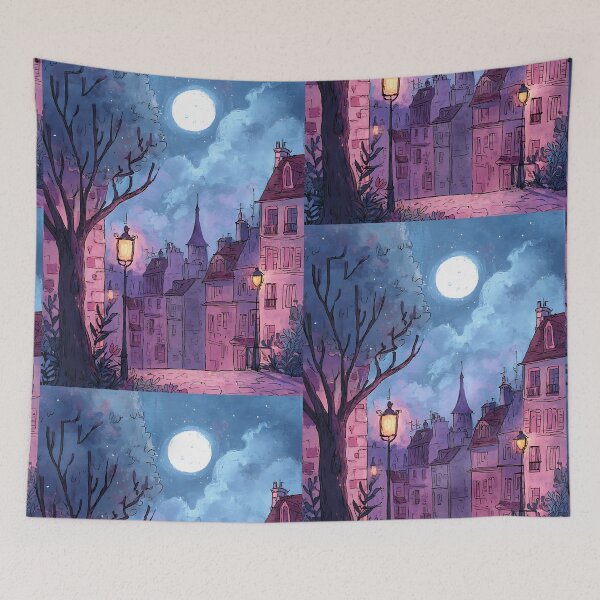 Item preview, Serene Lofi Nightscape Art designed and sold by bapupa.