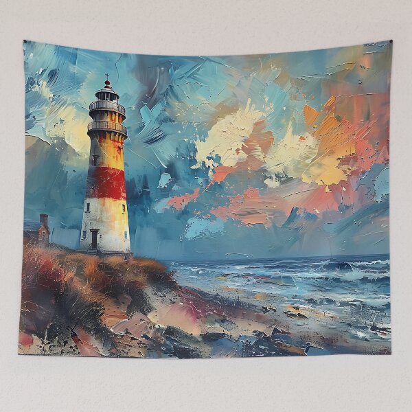 Item preview, Oil Painting of a Lighthouse on an Island 5 designed and sold by FlaskLab.