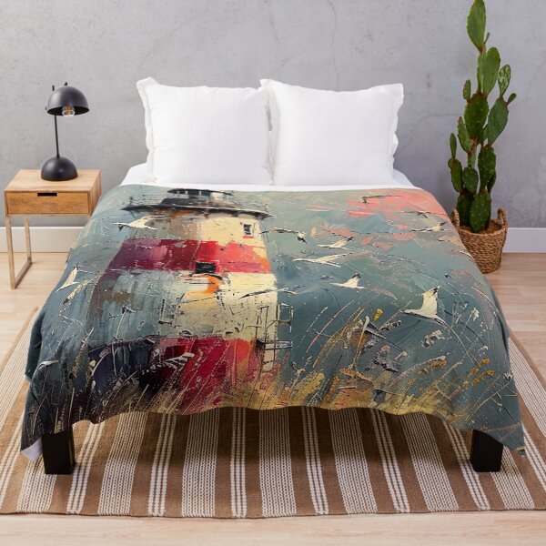 Item preview, Oil Painting of a Lighthouse on an Island 4 designed and sold by FlaskLab.