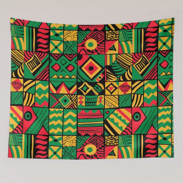 Item preview, Bold African Tribal Patchwork Pattern Graphic T-Shirts designed and sold by FestivityFinds.
