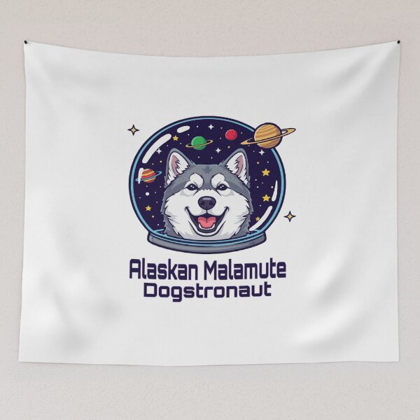 Item preview, Alaskan Malamute Dogstronaut – Cute Space Dog  designed and sold by The Real Life Symphony.