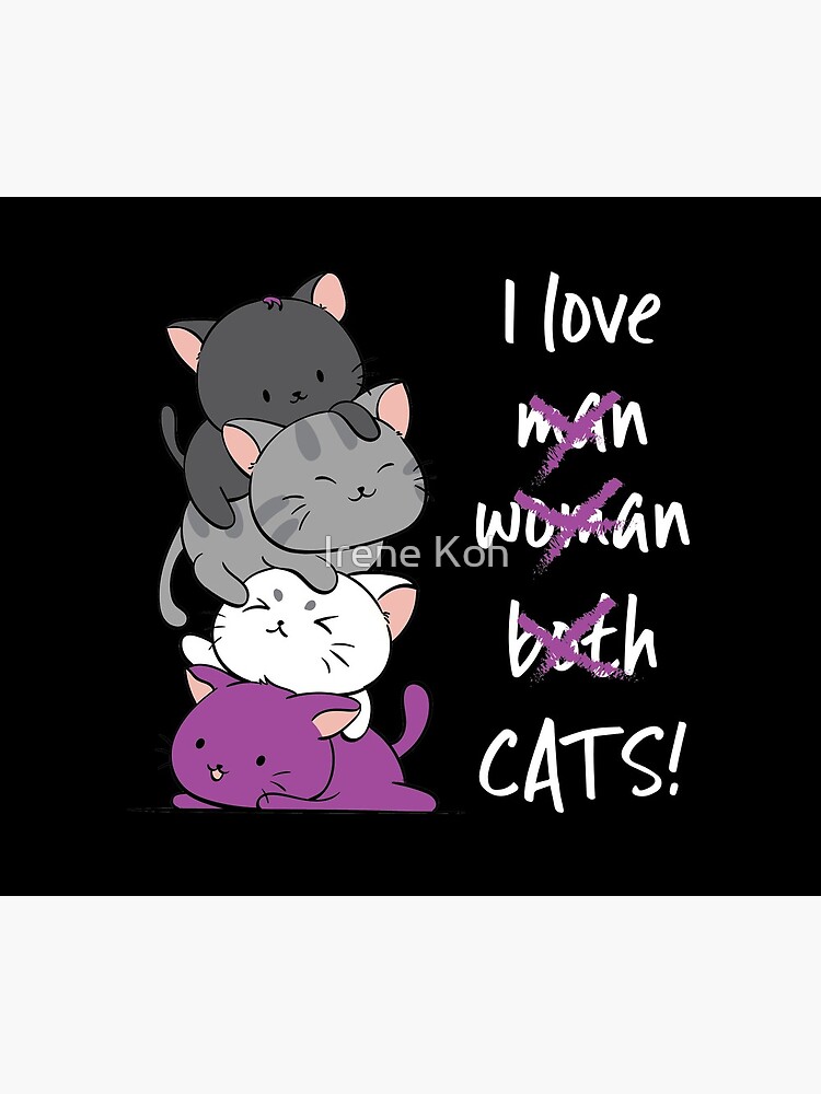 Kawaii Catpile - Asexual Pride by IreneKohStudio