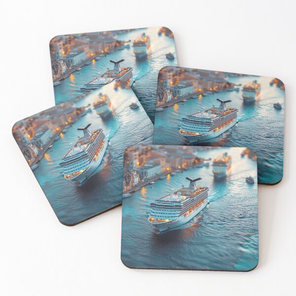 Item preview, A cruise ship docked beside a sunny island 4 designed and sold by FlaskLab.