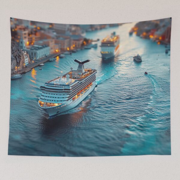 Item preview, A cruise ship docked beside a sunny island 4 designed and sold by FlaskLab.