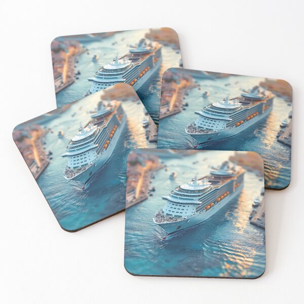 Item preview, A cruise ship docked beside a sunny island 2 designed and sold by FlaskLab.