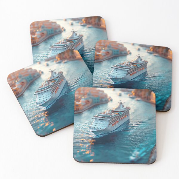 Item preview, A cruise ship docked beside a sunny island 1 designed and sold by FlaskLab.
