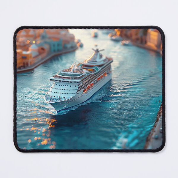 Item preview, A cruise ship docked beside a sunny island 1 designed and sold by FlaskLab.