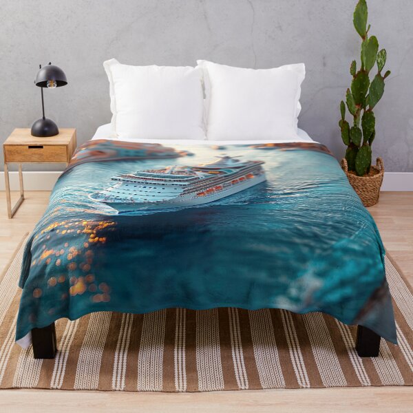 Item preview, A cruise ship docked beside a sunny island 1 designed and sold by FlaskLab.