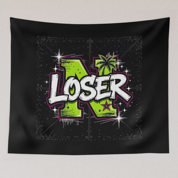Item preview, GRAFFITI STYLE "LOSER" TYPOGRAPHY designed and sold by KISHNAY-FASHION.