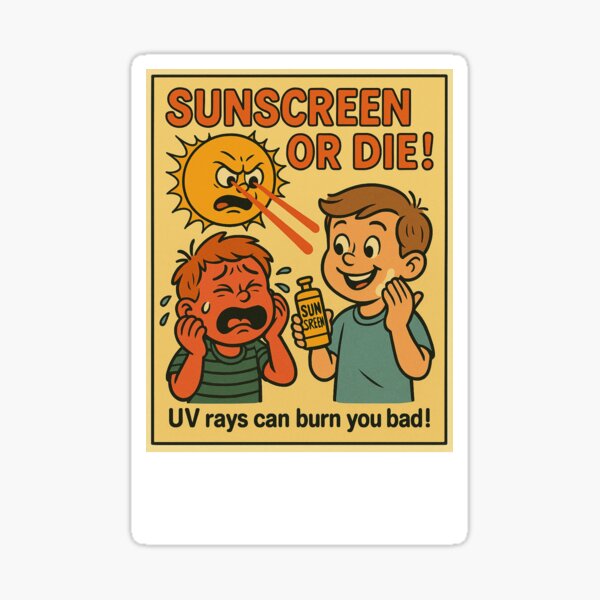 Item preview, Sunscreen or Die Funny Poster designed and sold by RehanInkDesigns.