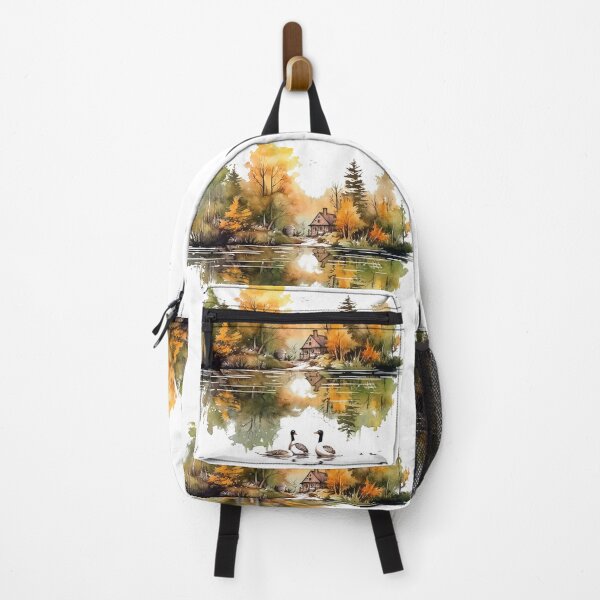 Item preview, Nature’s Serenity – Cozy Forest 4 | Autumn Lakeside Watercolor Art designed and sold by doingly.