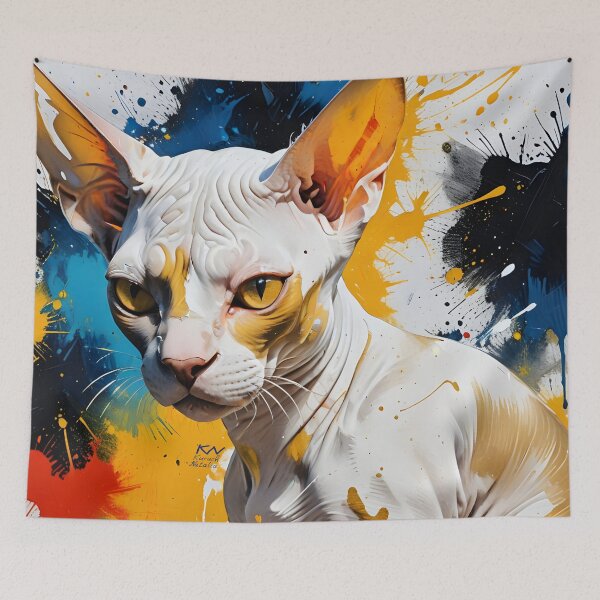 Item preview, Romantic in  splash colors cat Sphynx  designed and sold by nataliakuruch.