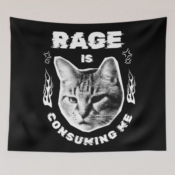 Item preview, Rage Is Consuming Me Silly Staring Cat Meme designed and sold by DesignDazzles.