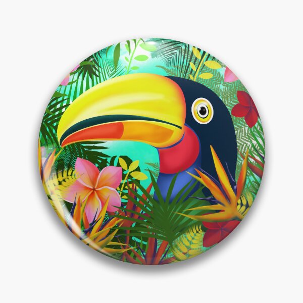 Item preview, Toucan in a sea of flowers - Caribbean dream of color designed and sold by Kreativa1.