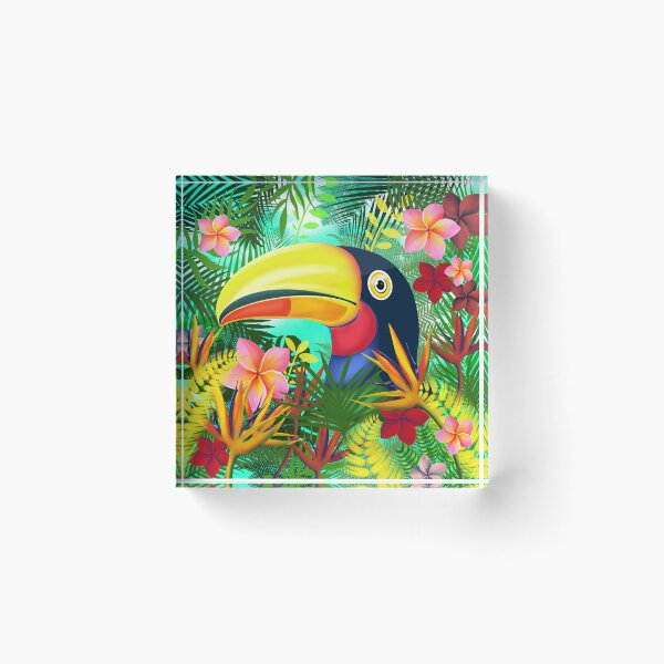 Item preview, Toucan in a sea of flowers - Caribbean dream of color designed and sold by Kreativa1.