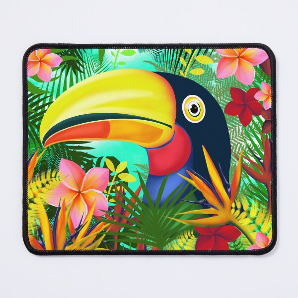 Item preview, Toucan in a sea of flowers - Caribbean dream of color designed and sold by Kreativa1.