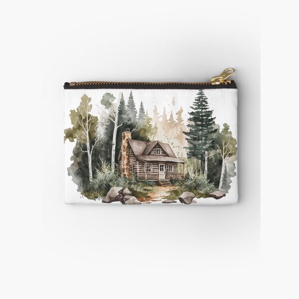 Item preview, Nature’s Serenity – Cozy Forest 2 | Log Cabin in Autumn Watercolor Scene designed and sold by doingly.