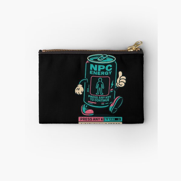 Item preview, NPC ENERGY — Press Any Key to Continue • AI Pathfinding Error (RGB Glitch Can, Cyan‑Magenta‑Black Retro Tee) designed and sold by BeetleDots.