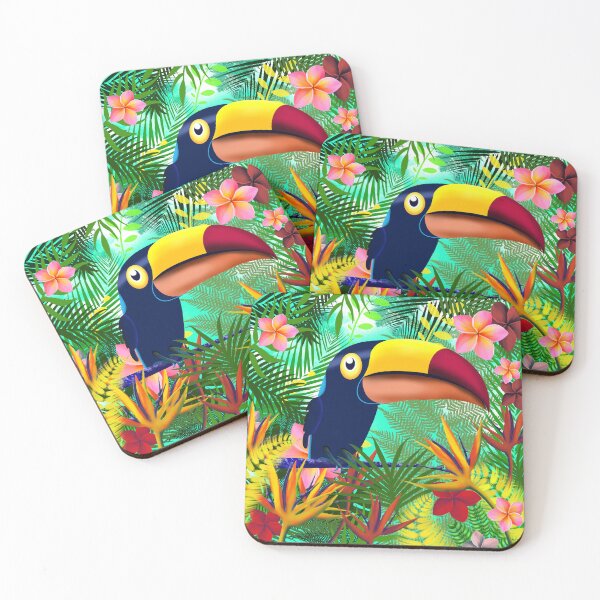 Item preview, Toucan in a sea of flowers - Caribbean dream of color designed and sold by Kreativa1.