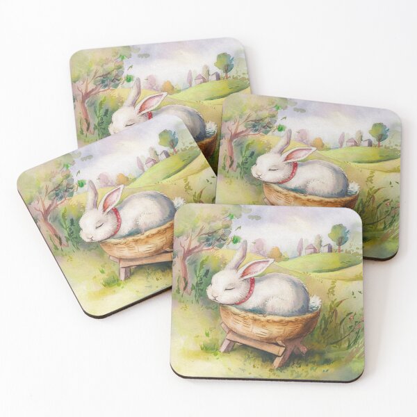 Item preview, Cute bunny is sleeping in the basket. designed and sold by JAMESAMORN.