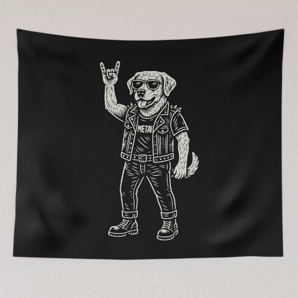 Item preview, Rock Musik Funny Dog Golden Retriever Heavy Metal designed and sold by LuminOrb.