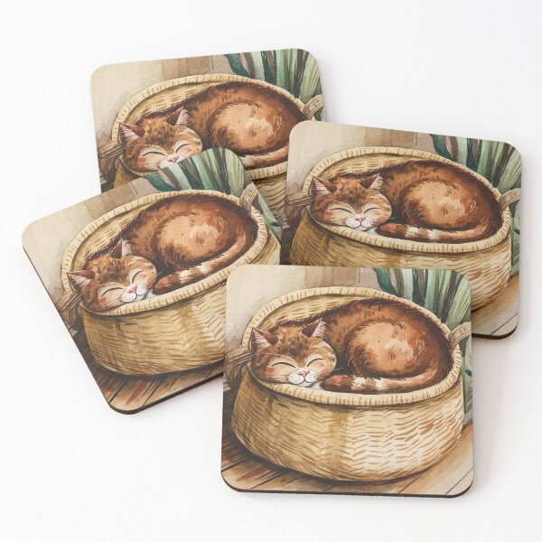 Item preview, Cute cat is sleeping in the basket. designed and sold by JAMESAMORN.