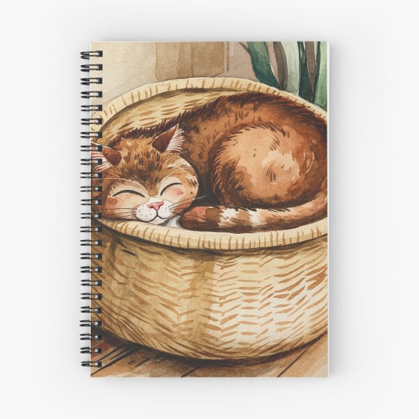Item preview, Cute cat is sleeping in the basket. designed and sold by JAMESAMORN.